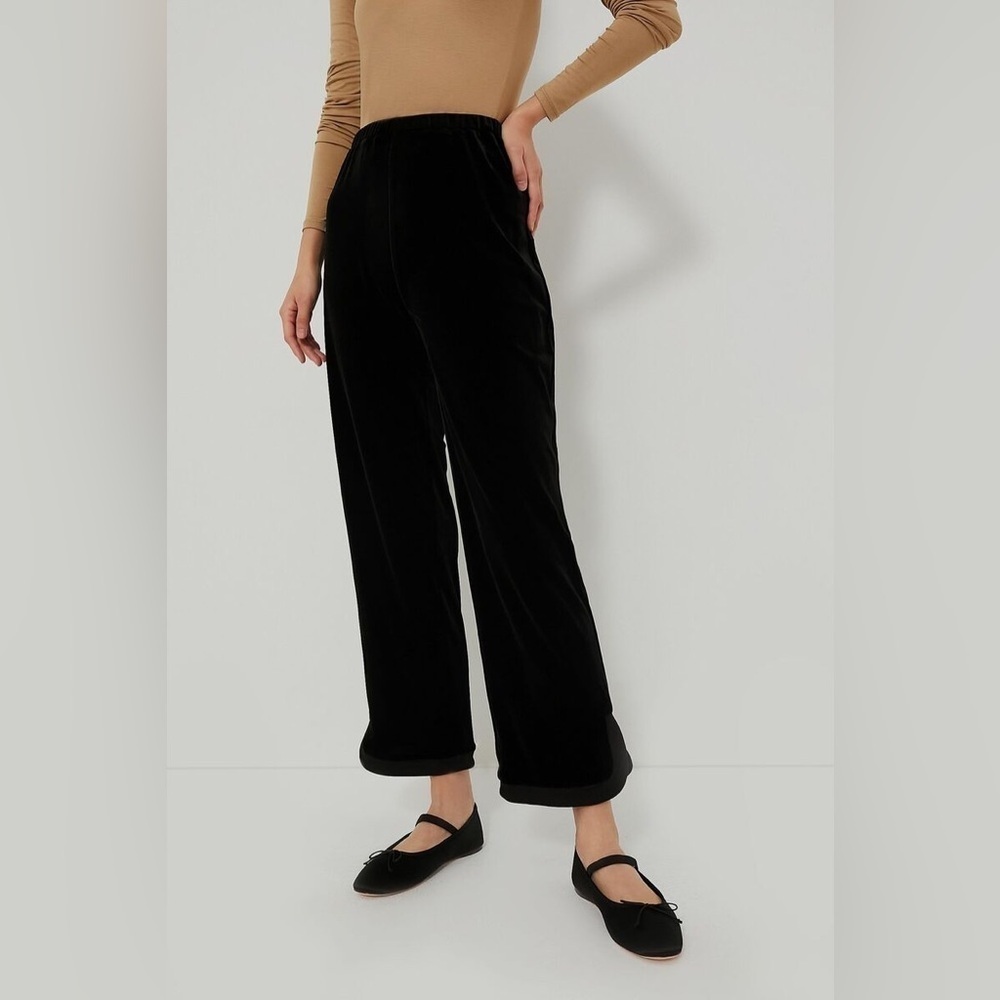 TUCKERNUCK Black Velour Jojo Wide Leg Pants sz XL